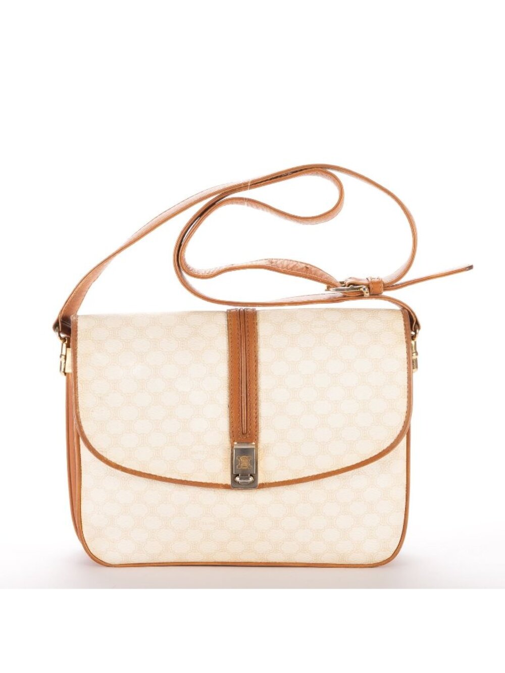 Celine Cabas Crossbody Brown Ivory Macadam Monogram Canvas
